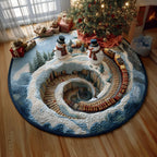 Winter Passage Round Mat Rug - washable non-slip printed rug