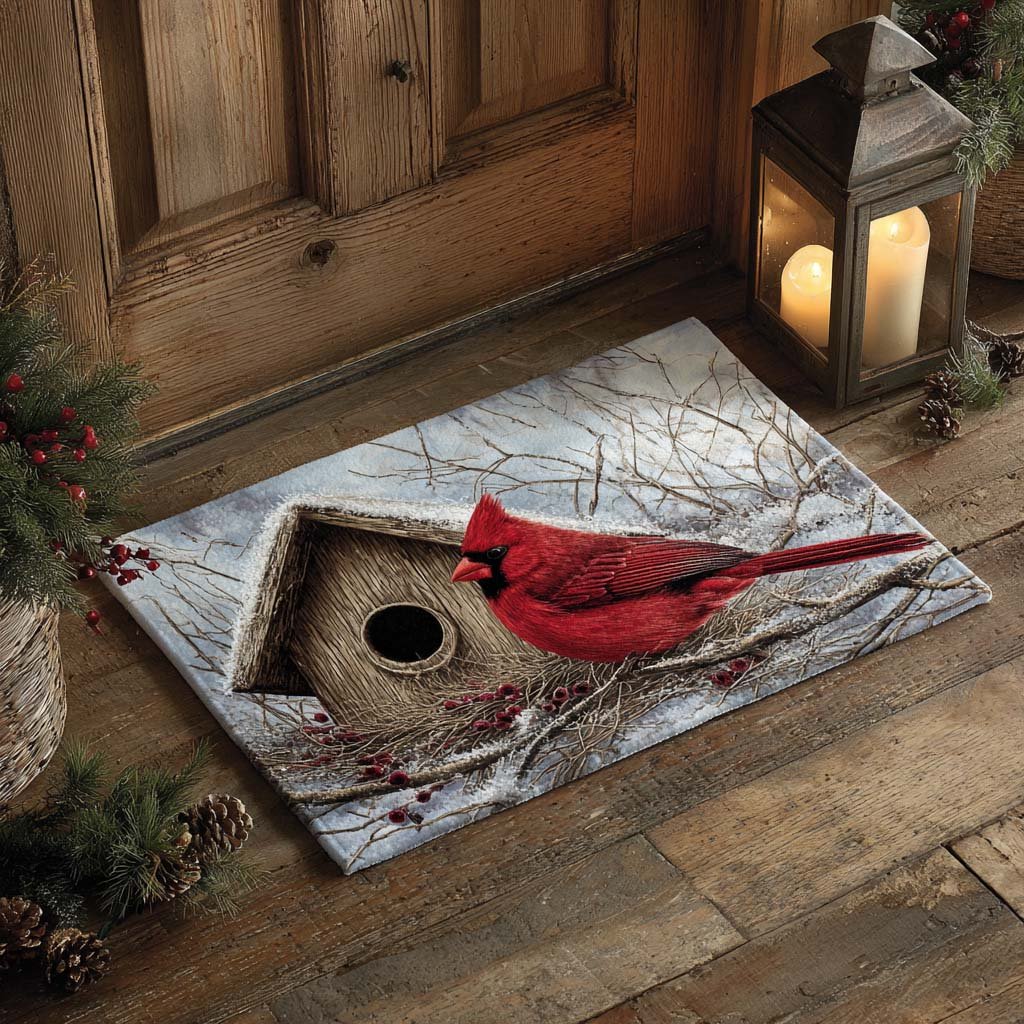 Winter Perch Doormat - Nature Design | Printed Welcome Doormat