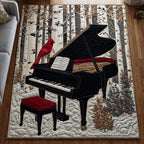 Winter Piano area rug in a living room