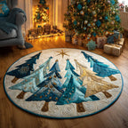 Winter Pines Round Mat Rug - Nature Design | Serene Home Decor