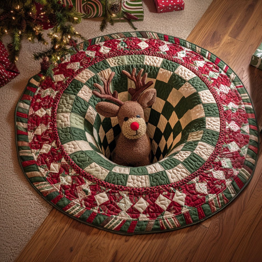 Winter Reindeer Round Mat Rug - Nature Design | Serene Home Decor