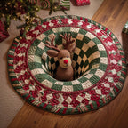 Winter Reindeer Round Mat Rug - Nature Design | Serene Home Decor