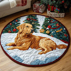 Winter Retriever Round Mat Rug - washable non-slip printed rug
