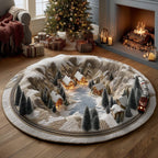 Winter Ride Round Mat Rug - Nature Design | Serene Home Decor