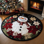 Winter Snowman Round Mat Rug - Nature Design | Serene Home Decor