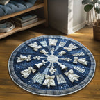 Winter Spark Round Mat Rug - washable non-slip printed rug