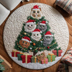 Winter Star Round Mat Rug - washable non-slip printed rug