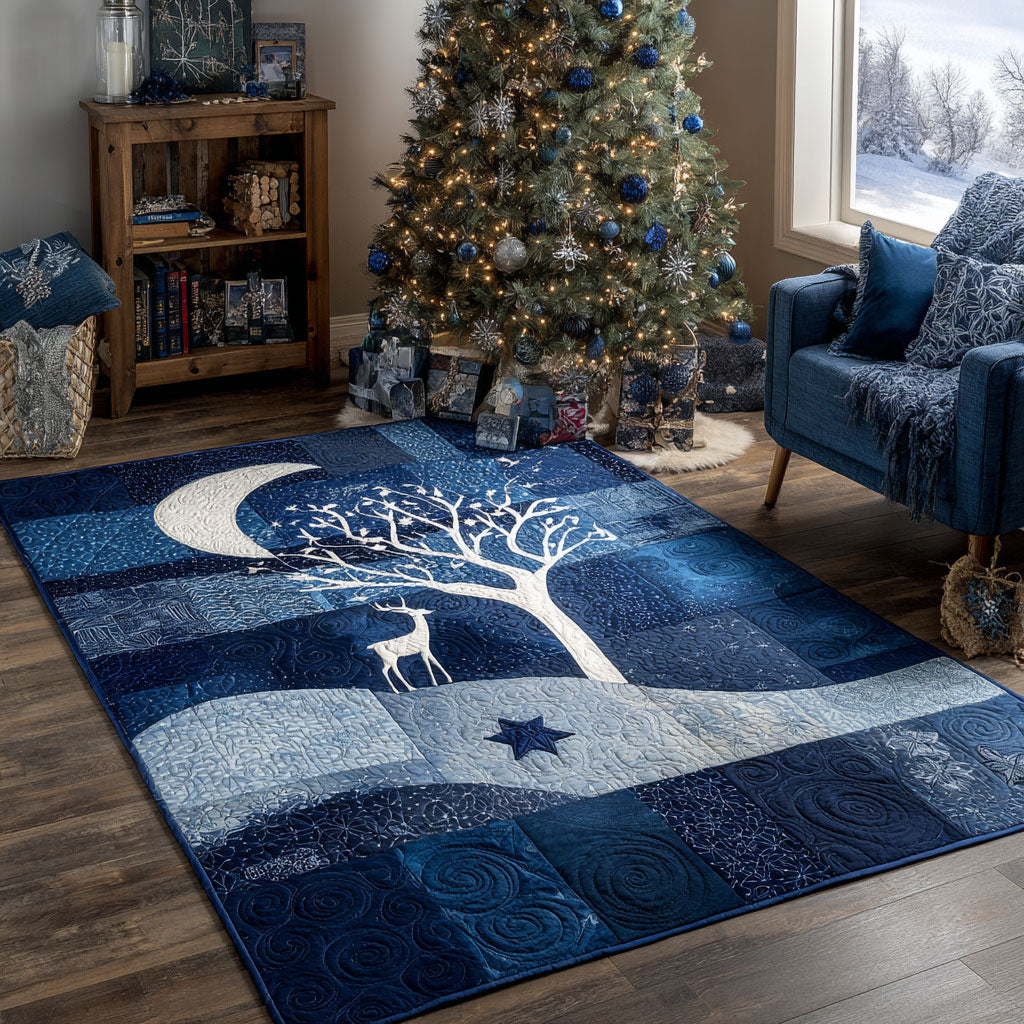 Winter Starlight area rug in a living room