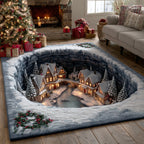 Winter Starlight area rug in a living room