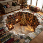 Winter Storytime area rug in a living room