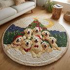 Winter Tail Round Mat Rug - washable non-slip printed rug