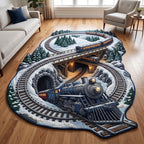 Winter Tunnel Custom Shape Area Rug - Nature Design | Die-Cut Non-Slip Rug - washable non-slip printed rug