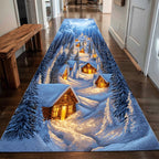 Winter Twilight Town Runner Carpet Runner Rug - Cute Pet Design | Animal Printed Runner Rug