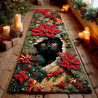 Winter Whisker Magic Runner Carpet Runner Rug - Cute Pet Design | Animal Printed Runner Rug