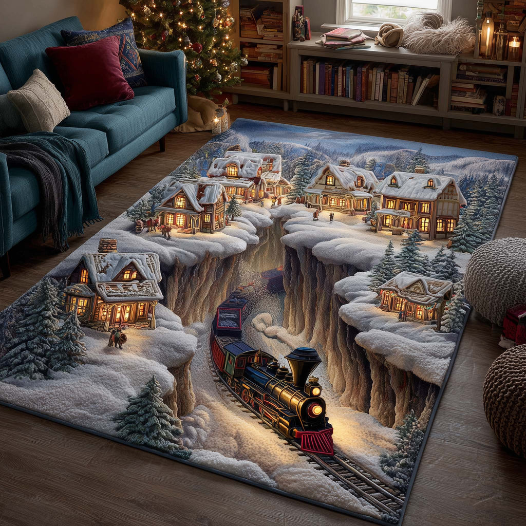 Winter Wonderland area rug in a living room