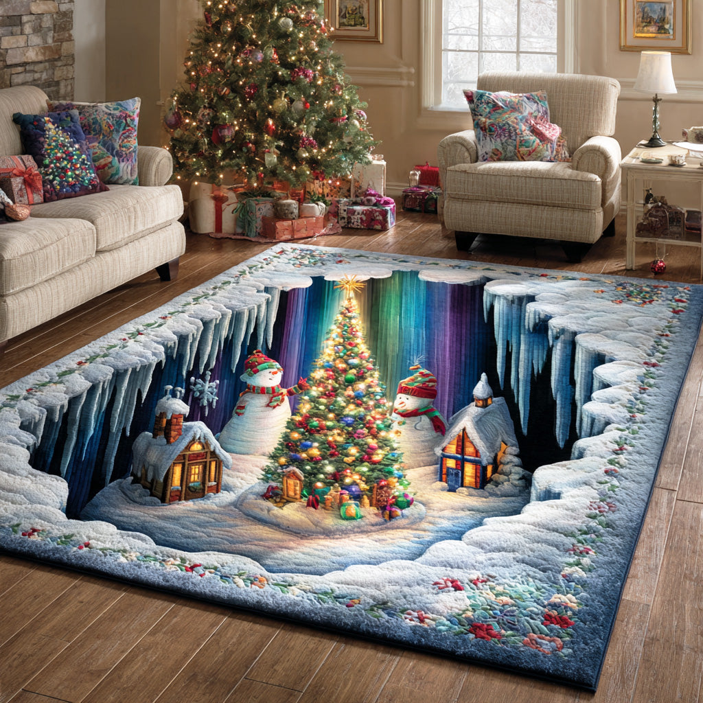 Winter Wonderland area rug in a living room