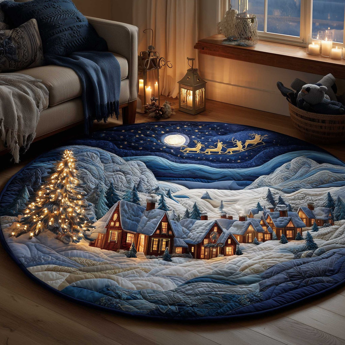 Winter Wonderland Round Mat Rug - Nature Design | Serene Home Decor