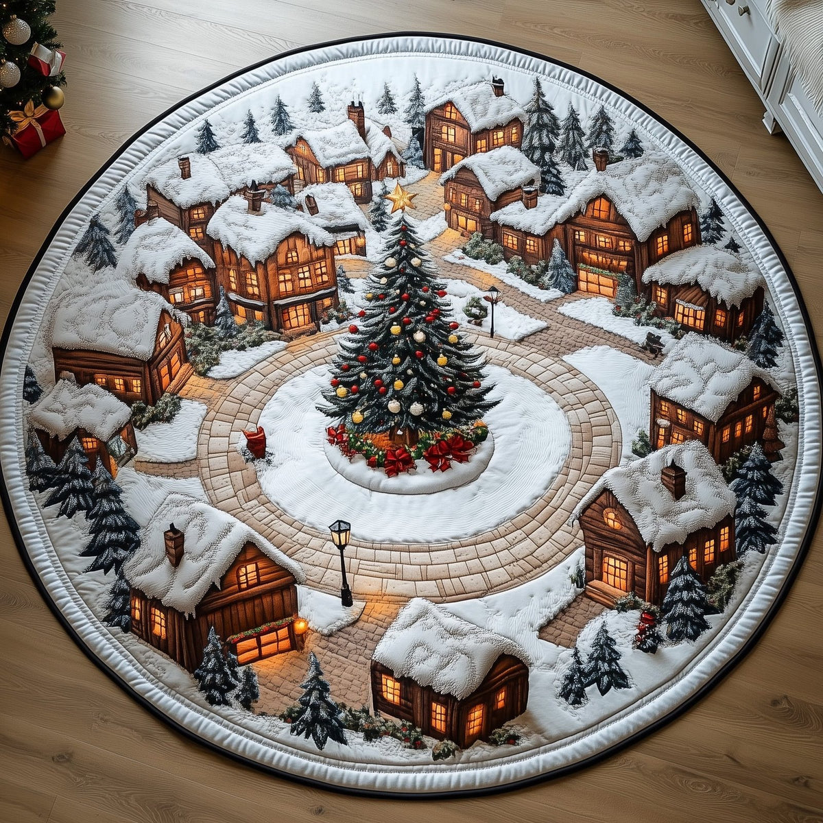 Winter Wonderland Round Mat Rug - Nature Design | Serene Home Decor