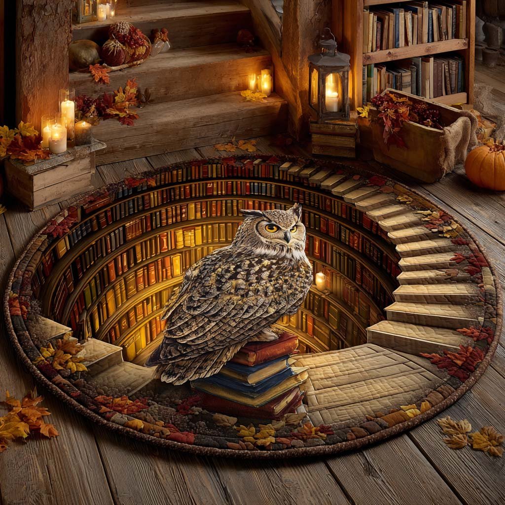 Wisdom Gate Round Mat Rug - washable non-slip printed rug
