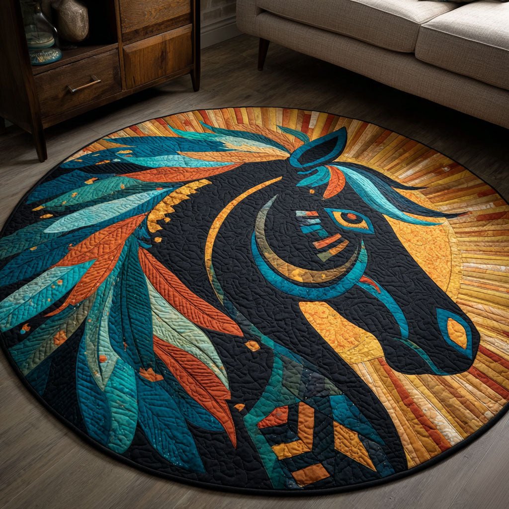 Wisdom Roots Round Mat Rug - washable non-slip printed rug