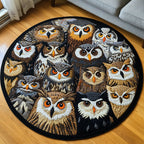 Wise Owl Round Mat Rug - Cute Pet Design | Animal Printed Home Decor
