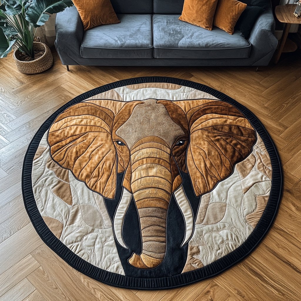 Wise Wanderer Round Mat Rug - washable non-slip printed rug