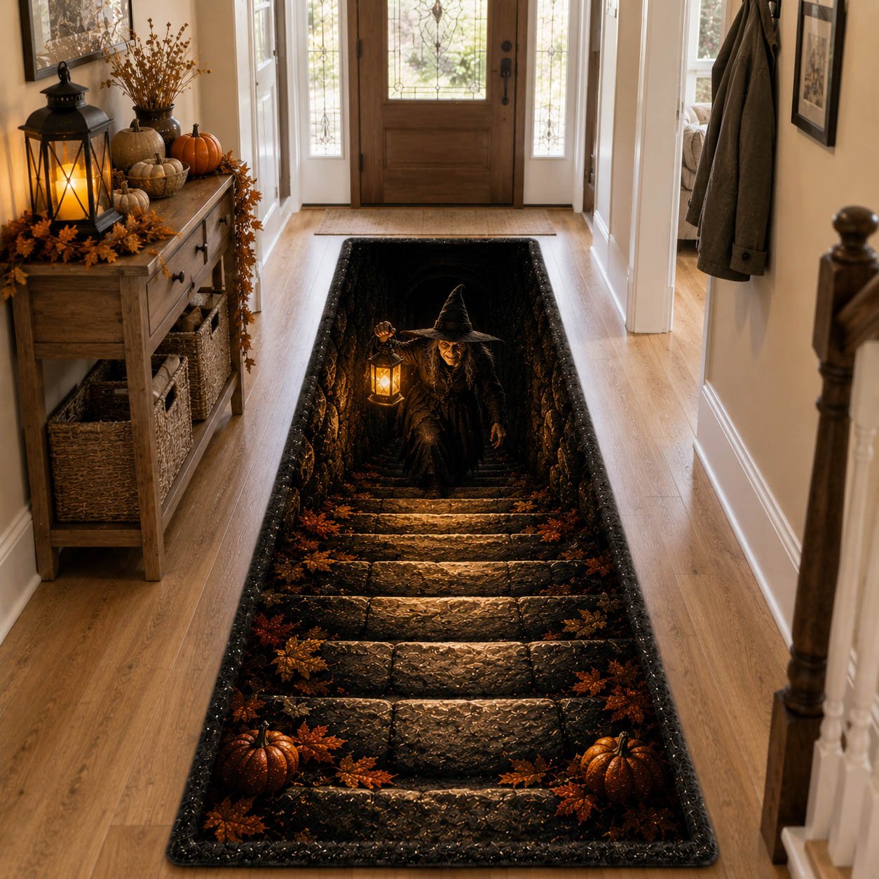 Witch Ascent Runner Carpet Runner Rug - Cute Pet Design | Animal Printed Runner Rug