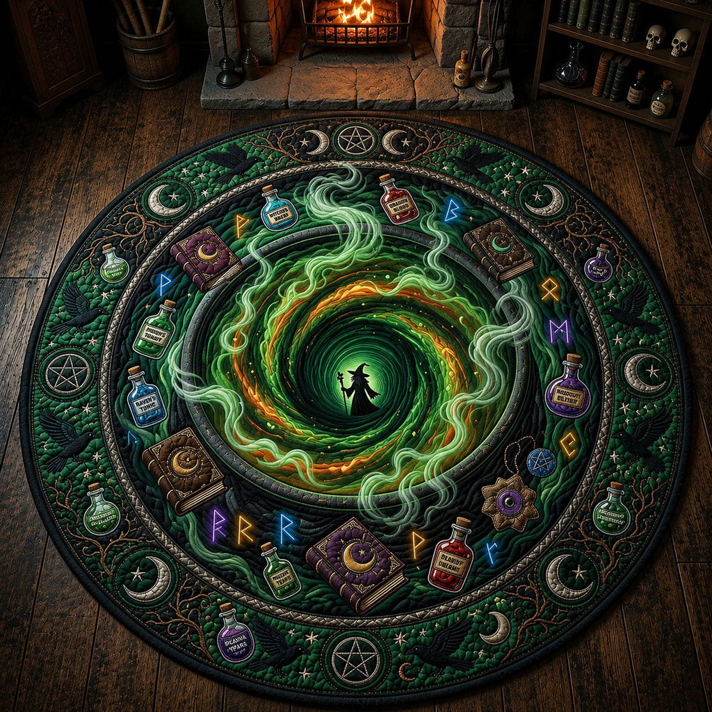 Witch Cauldron Portal Round Mat Rug - Nature Design | Serene Home Decor