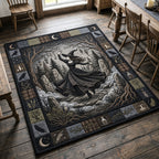 Witch Dancing In Ancient Stone area rug in a living room