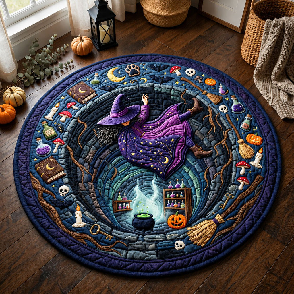 Witch Falling Into Poison Round Mat Rug - Nature Design | Serene Home Decor