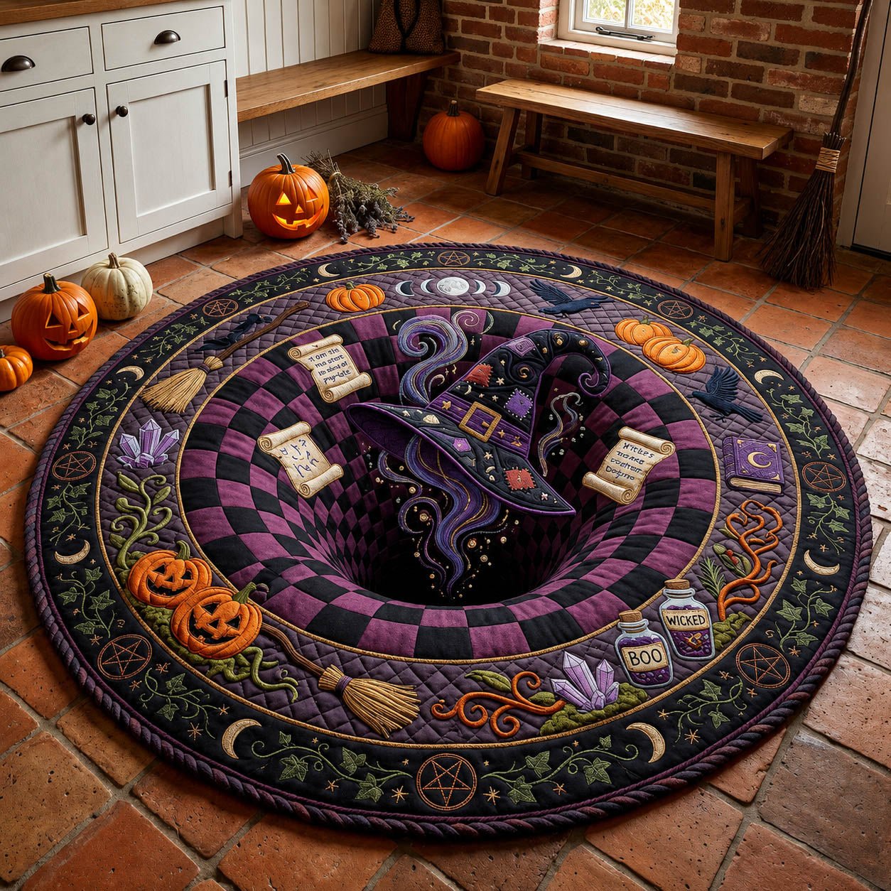 Witch Hat Vortex Round Mat Rug - Nature Design | Serene Home Decor