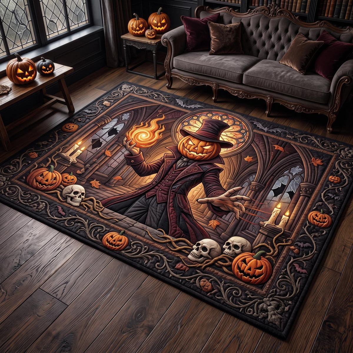 Witch Hollow area rug in a living room
