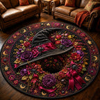 Witch Hollow Round Mat Rug - Seasonal Design | Festive Home Decor - washable non-slip printed rug