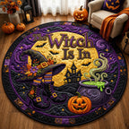 Witch Is In Halloween Round Mat Rug - washable non-slip printed rug