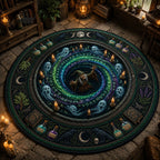 Witch Poison Halloween Round Mat Rug - washable non-slip printed rug