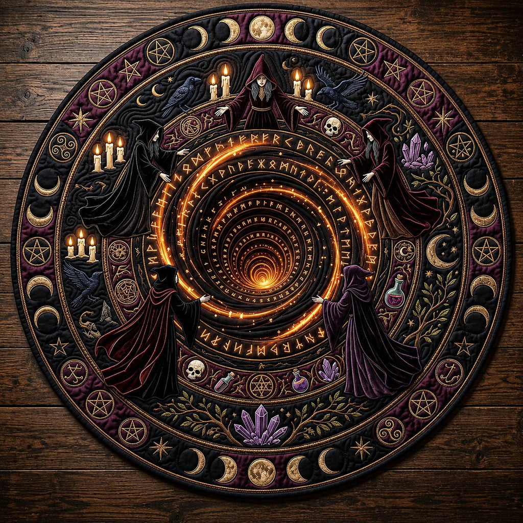 Witch Ritual Round Mat Rug - Nature Design | Serene Home Decor