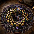 Witch Vortex Halloween Round Mat Rug - washable non-slip printed rug