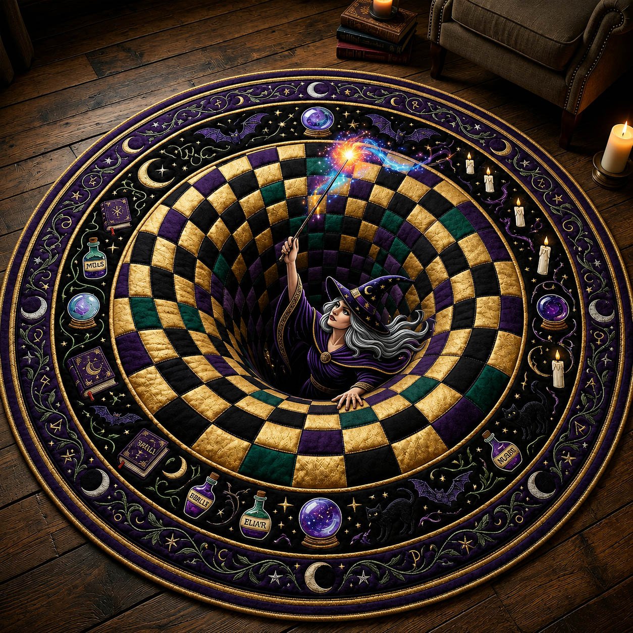 Witch Vortex Round Mat Rug - Nature Design | Serene Home Decor