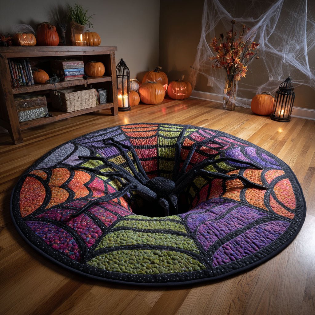Witch Web Abyss Halloween Round Mat Rug - washable non-slip printed rug