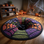 Witch Web Abyss Halloween Round Mat Rug - washable non-slip printed rug
