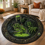 Witches Cauldron Halloween Round Mat Rug - washable non-slip printed rug