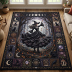 Witches Coven area rug in a living room
