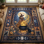 Witches Coven area rug in a living room