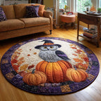 Witching Hour Halloween Round Mat Rug - washable non-slip printed rug