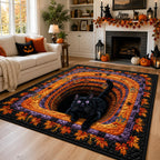 Witchlight Whiskers area rug in a living room