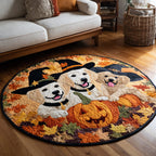 Witchy Labrador Retriever Halloween Round Mat Rug - washable non-slip printed rug
