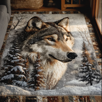 Wolf Majesty area rug in a living room