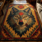 Wolf Spirit area rug in a living room