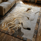 Wolf Whisper area rug in a living room