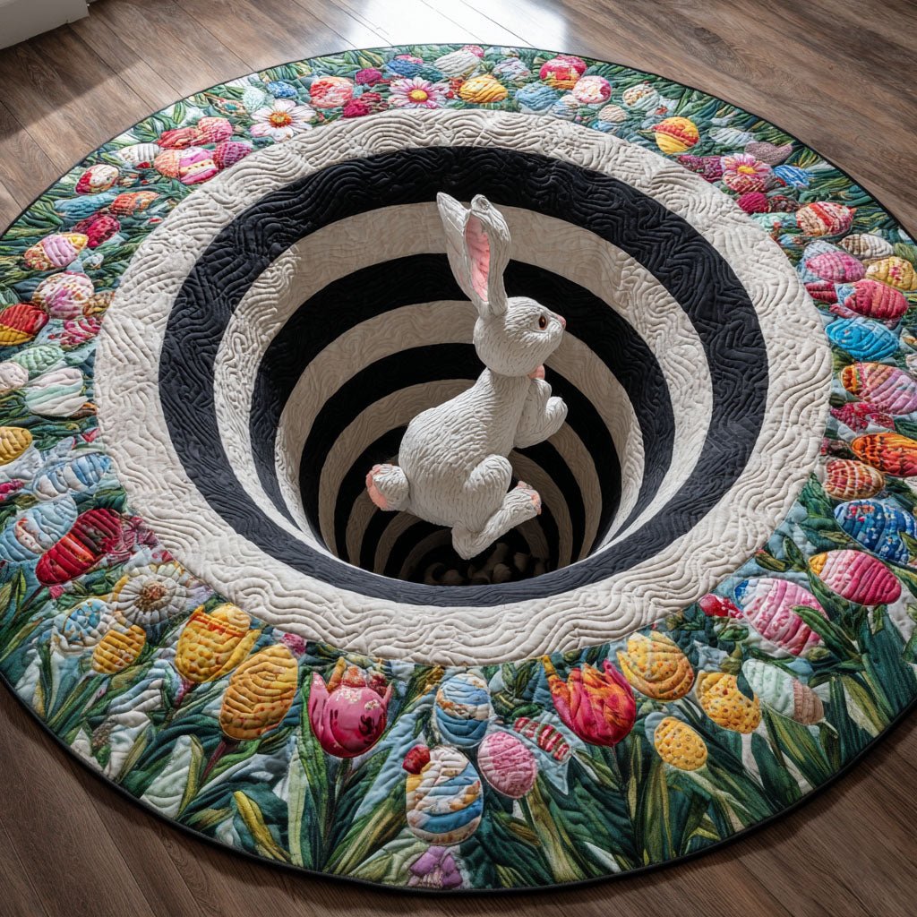 Wonderland Spring Hollow Round Mat Rug - washable non-slip printed rug